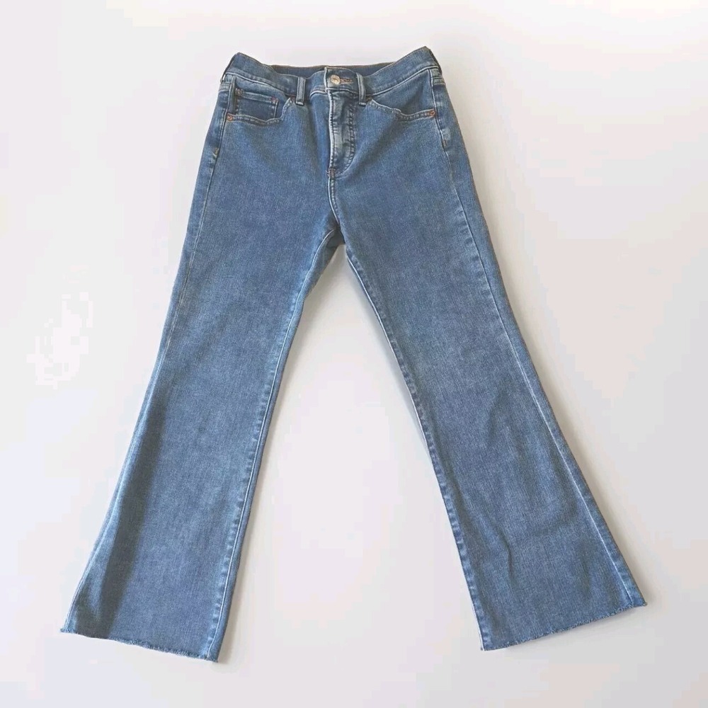 Express Women's Jeans Cropped Flare High Rise Stretch Denim Size 2